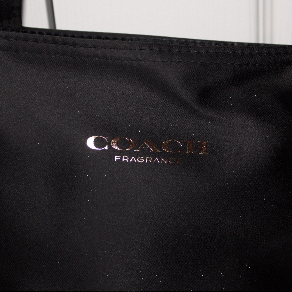 NEW Coach Black Fragrance Tote Bag | Large Nylon Shopper Travel Carryall - Picture 5 of 8